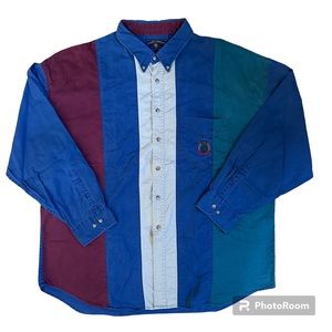 Vintage 90s Multicolor Apparel Workshop Button Up Shirt Size XXL